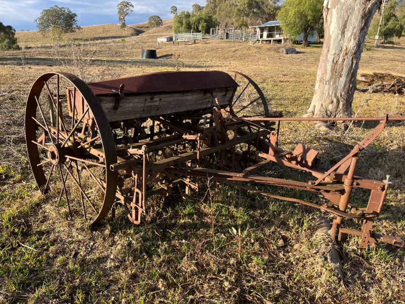 Lot 209 ANTIQUE SEED DRILL AuctionsPlus