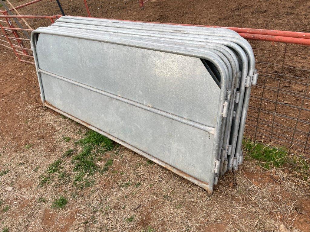 Lot 67 12 x sheep panels with solid infill, 2500 long, 1000 high