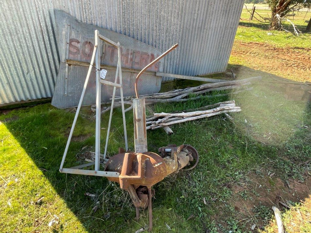 Lot 127 - Old windmill parts; Southern Cross vane & gearbox, old car ...