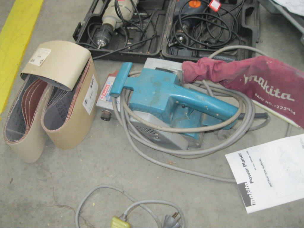 Lot 45 Makita belt sander & spare belts AuctionsPlus