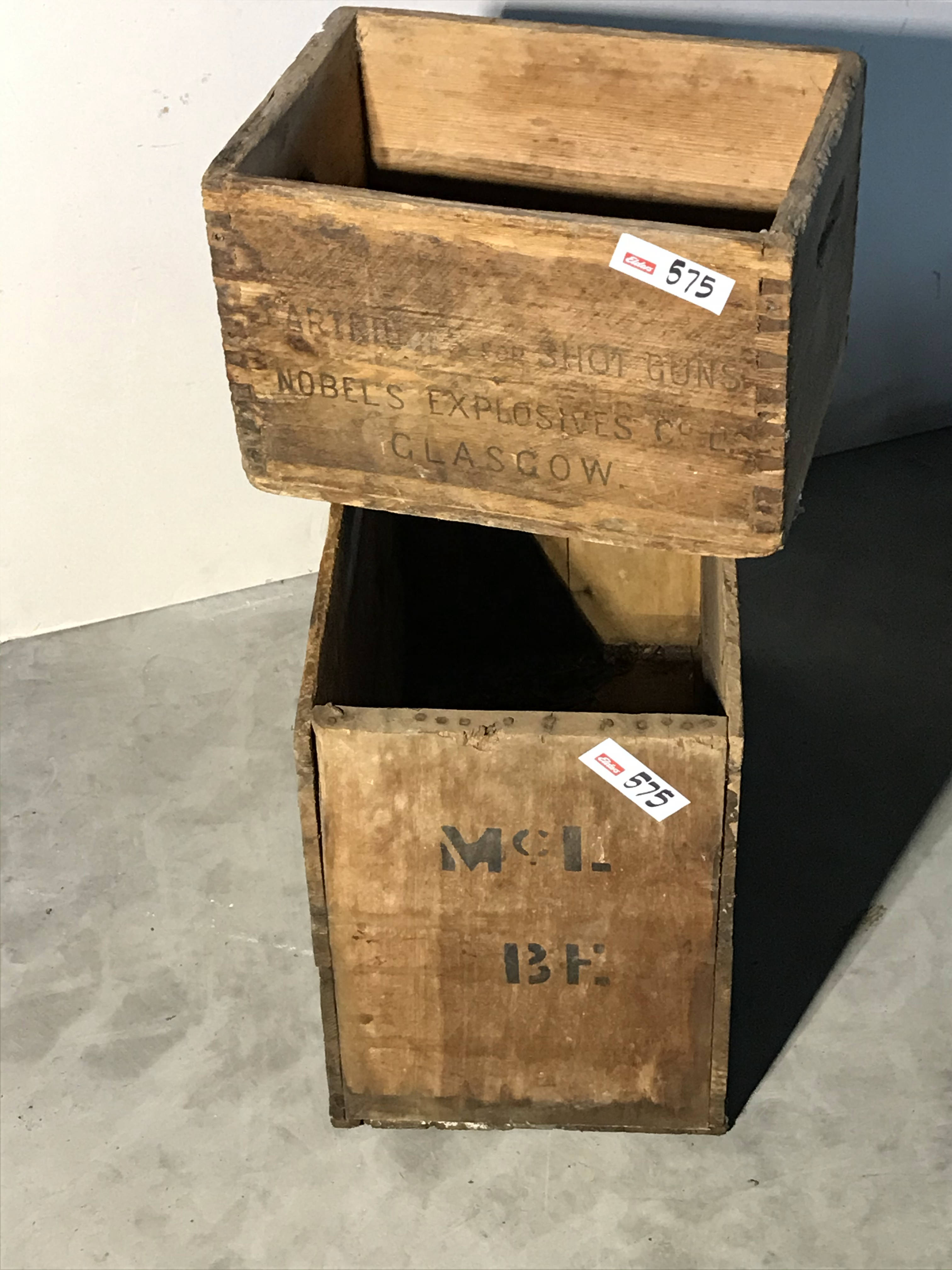 Lot 575 2x Wooden Boxes AuctionsPlus