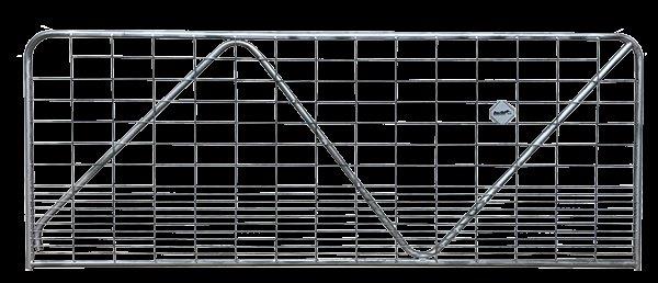 Lot 67 - 2x Gate n Stay 8' (2400mm) w/ Graduated Mesh 25NB | AuctionsPlus