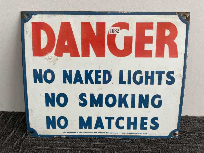 Lot 20 - Danger Enamel Sign 12' x 15' | AuctionsPlus