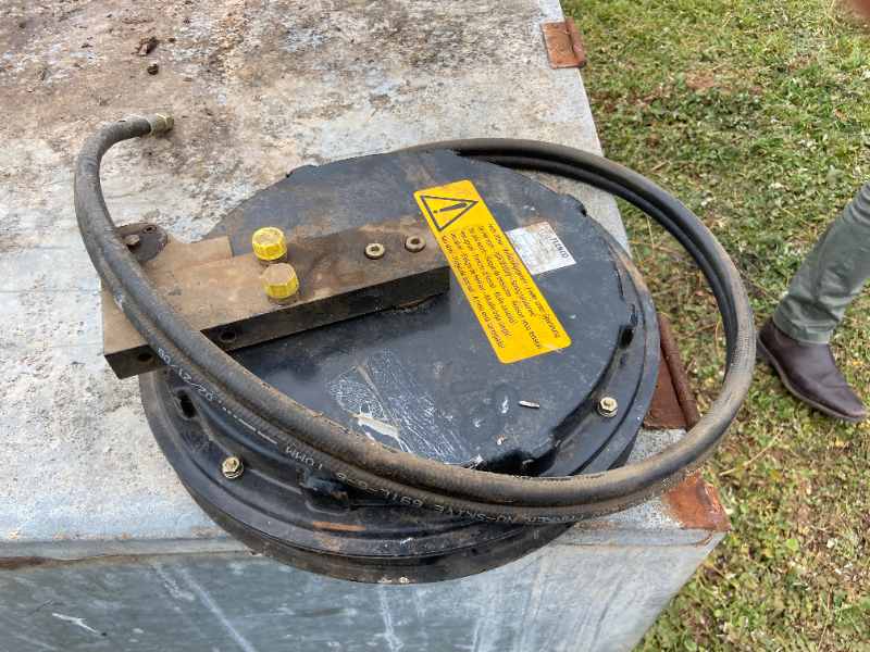 Lot 234 FLECO Hydraulic Hose Reel for Forklift Mast AuctionsPlus