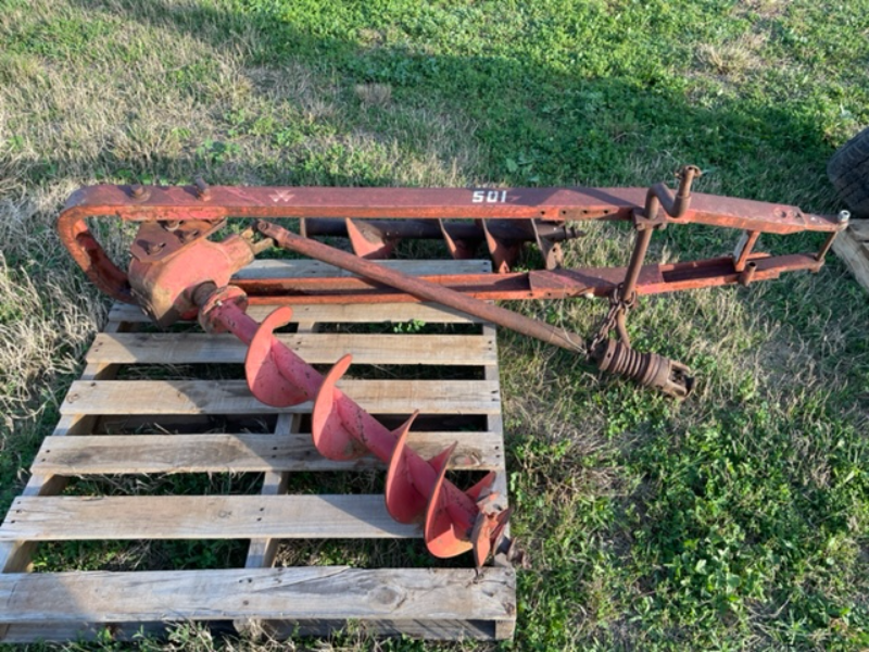Lot 25 Massey Ferguson 3PL Post Hole Digger 9 & 12 inch Augers