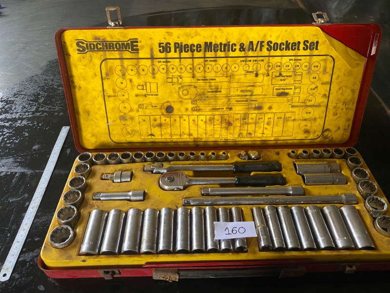Lot 160 COMPLETE SIDCHROME 56 PIECE METRIC AND A/F SOCKET SET