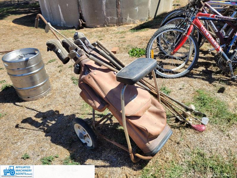 Lot 134 Golf Clubs & Trolley AuctionsPlus