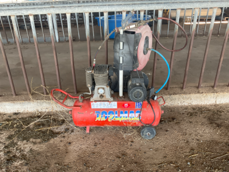 Lot 33 Toolmac Air Compressor and hose. AuctionsPlus