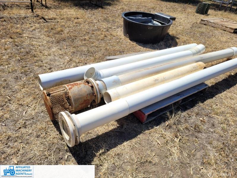 Lot 12 24ft x 6' PVC Suction Pipe with Foot Valve & Sundry Pipes