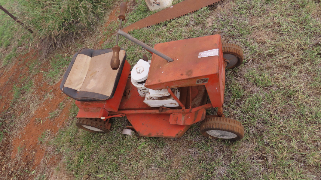 LOT 113 Old cox ride on mower AuctionsPlus