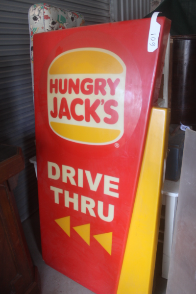 Lot 601 - Hungry Jacks Drive Thru Sign | AuctionsPlus