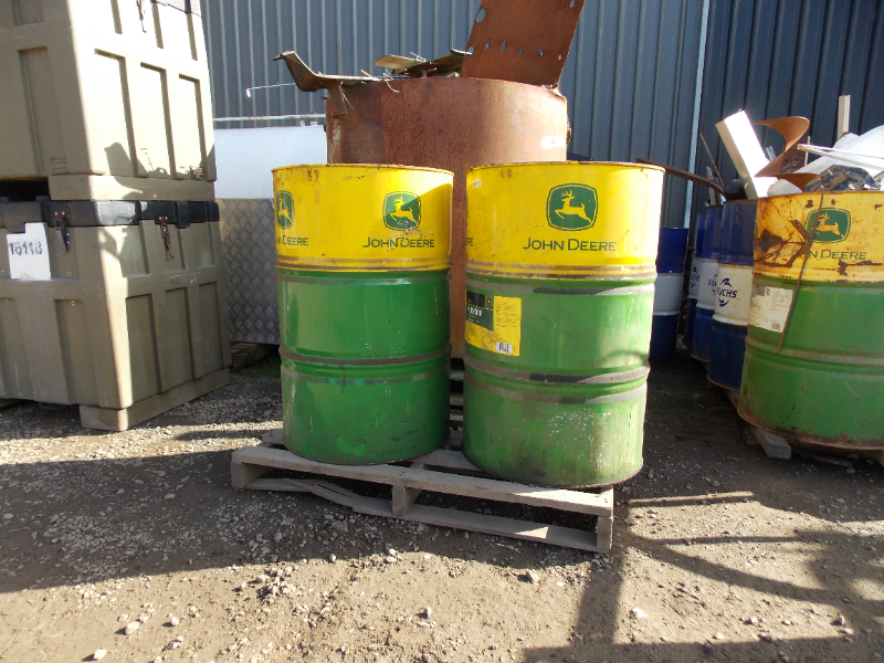 LOT 145 2x empty John Deere 44gallon drums AuctionsPlus