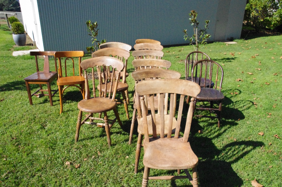 Lot 136 Timber chairs, some oak, some antique some vintage AuctionsPlus