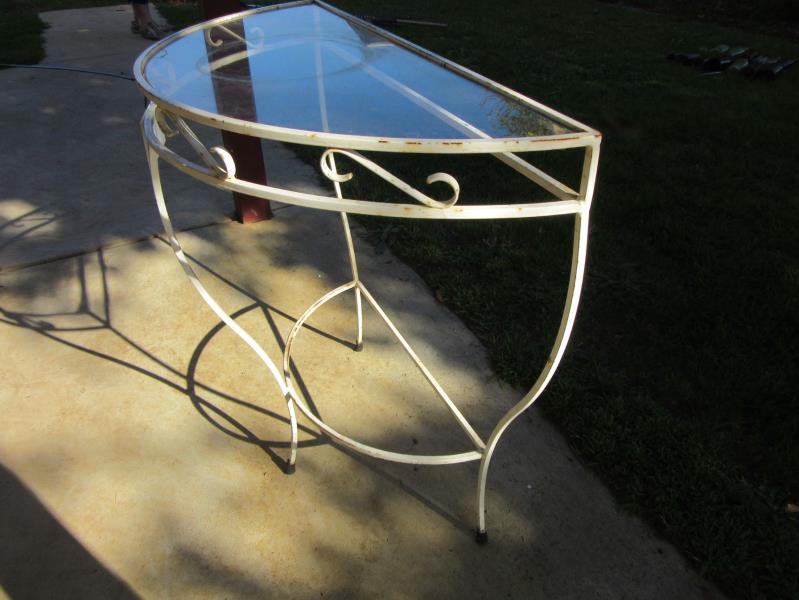 Glass Top Hall Table AuctionsPlus