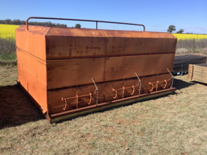 Grain bin made into sheep feeder AuctionsPlus
