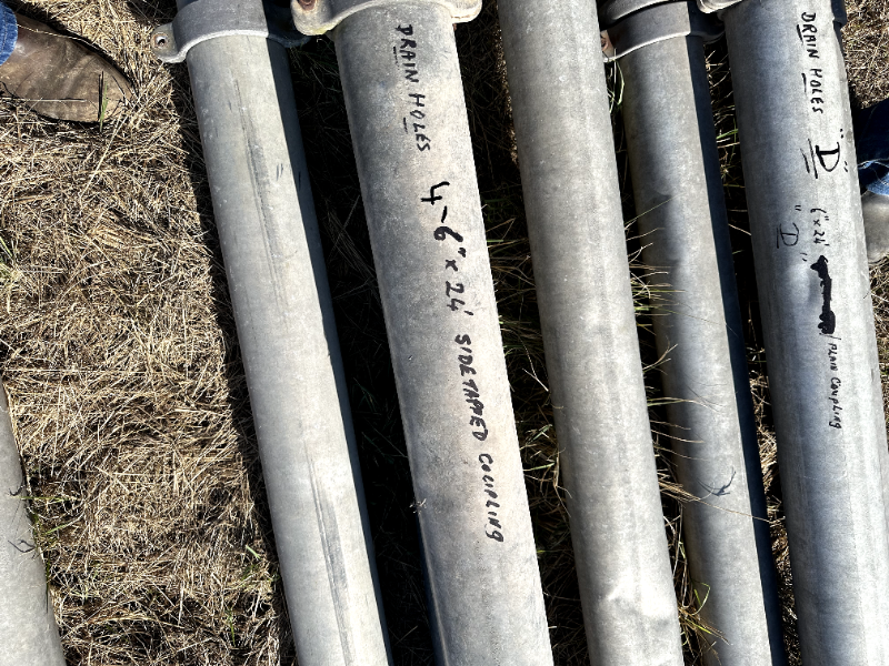 Lot 36 4x 6 Inch Aluminium irrigation pipes 24ft AuctionsPlus