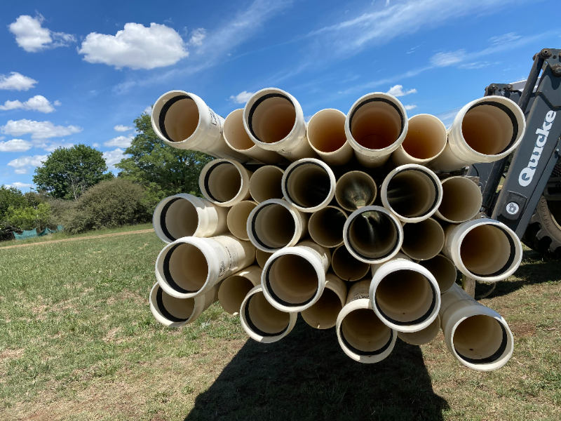 Lot 203 - 33 X PVC Pipe 150mm X 6 Meters PN9 Rubber Ring Joint Pipe ...