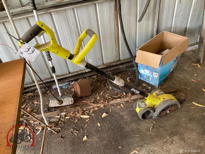 Lot 33 Ryobi curb runner, electric garden edger AuctionsPlus