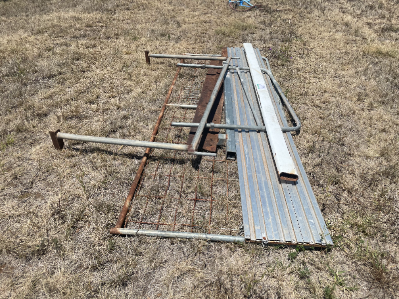 Lot 135 - Steel Gate, Piece Alloy, 2 x Steel Racks | AuctionsPlus