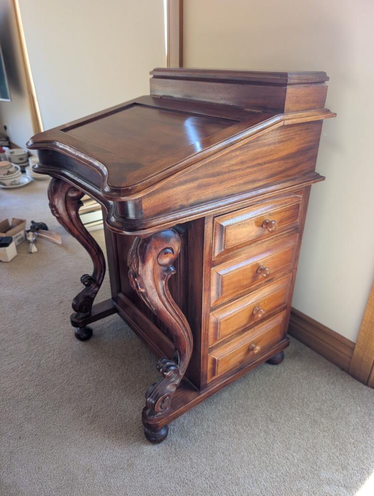 Lot 77 - Timber 8 Drawer Writing Desk | AuctionsPlus
