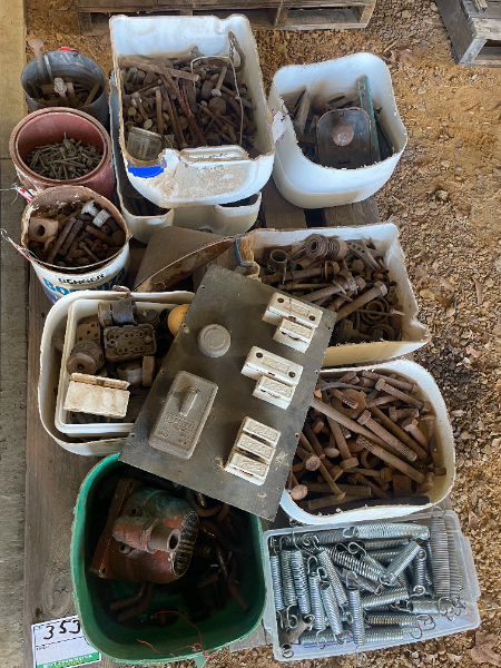 Lot 353 - Sundries including springs, early lighting gear, bolts, door ...