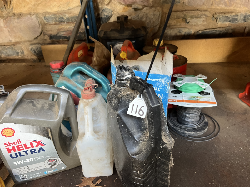 LOT 116 - VARIOUS OILS & FUEL CONTAINERS | AuctionsPlus