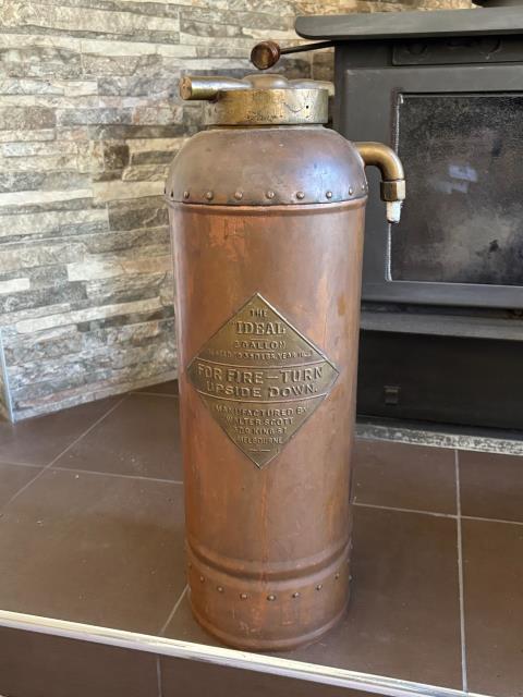 089 · Walter Scott Antique Copper Fire Extinguisher (Used)