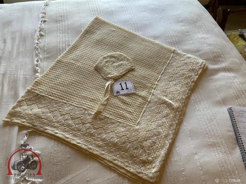 011 · Vintage Baby Bonnet & Matching Blanket