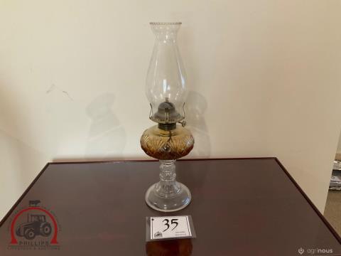 035 · Vintage Glass Oil Lamp