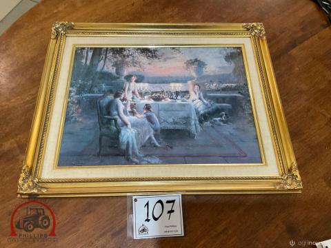 107 · Painting, ''Coffee In The Garden''