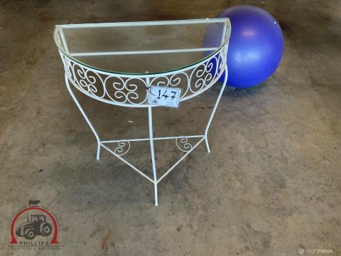 147 · Steel Hall Table With Glass Top