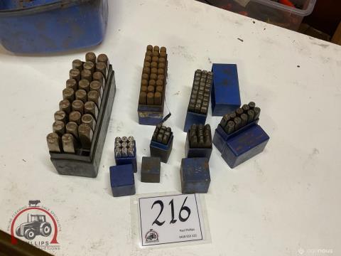 216 · Sets Of Engineering Stamps (Alpha And Numeric) (Used)