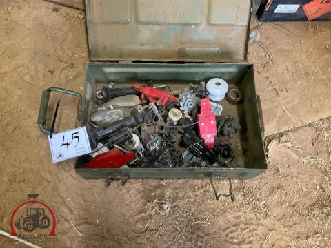045 · Steel Ammo Box With Assorted Electric Fencing Parts (Used)