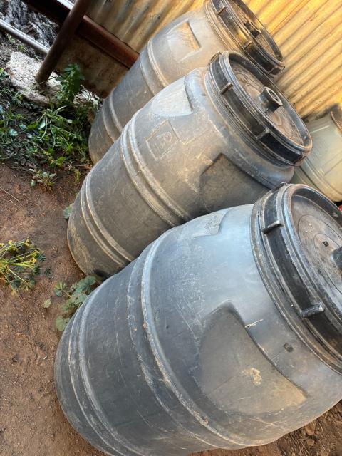 Lot 126 · 3 x Grey Screw Lid Drums