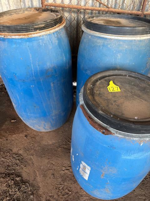 Lot 127 · 3 x Blue Drums Locking Lids