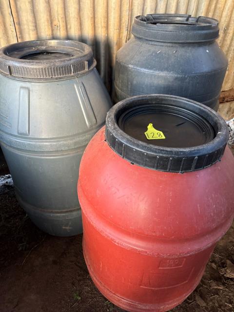 Lot 128 · 3 x Various Screw Lid Drums