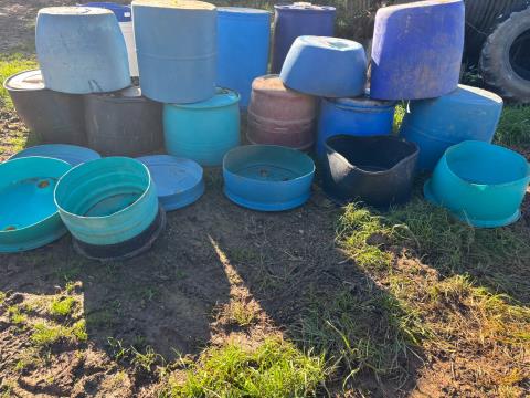 Lot 130 · Various cut plastic drums