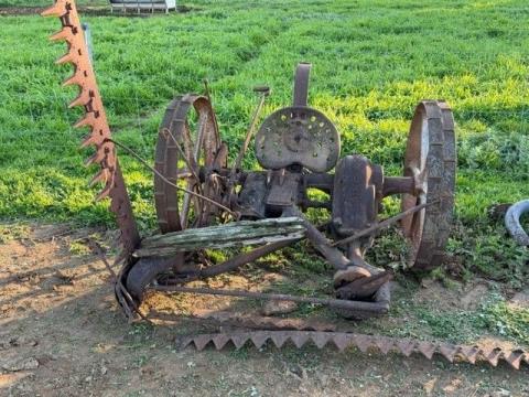 Lot 277 · McCormick deering mower & steel wheels