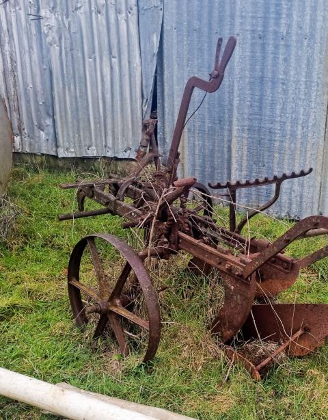 Lot 158 · Antique Horse Drawn Plough - Cox & Son, Blue Jay