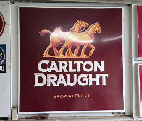 Carlton Draught Light Box Lens approx 1250 square (some damage)