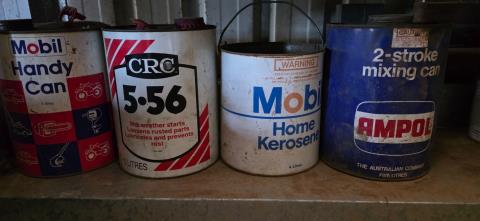Assortment of Garagenalia Tins (Mobil, Ampol, CRC)