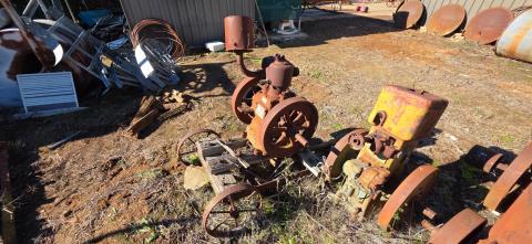 163 · RJ Lister 3 1/2Hp Engine on Transporter (missing front wheels)