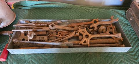 Tray vintage tools, including Simpson & Son, lots of rare bits.