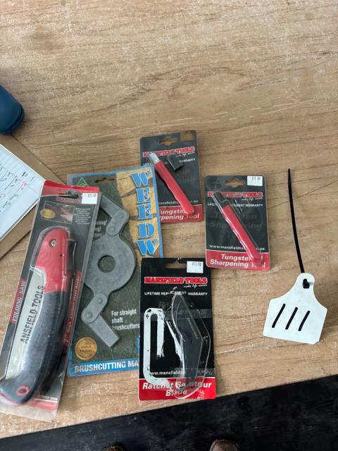 Lot 111 · Assorted Blades, Saws + Sharpeners