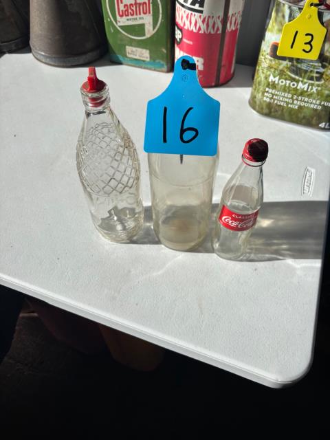 3 x assorted glass bottles