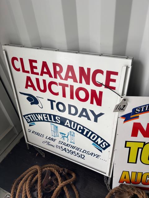 Lot 142 · A Frame Auction Signs