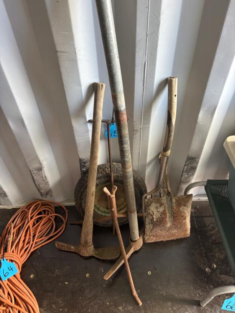 Wheel Barrow Tyre steel stand and garden tools