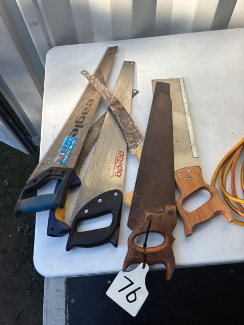 Lot 76 · Assortment of handsaws